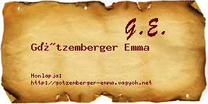 Götzemberger Emma névjegykártya